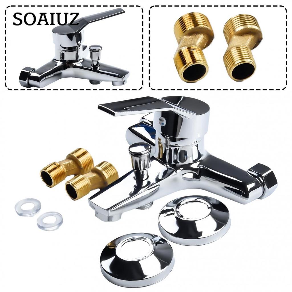 Rubinetti per lavabo in lega di zinco, miscelatore a parete cromato per acqua calda e fredda, a doppia bocca