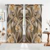 2Pcs Luxury Pearl Gold Flower Diamond Rose Window Treatment Curtains Blinds For Living Room Kids Bedroom Kitchen Door Home Decor
