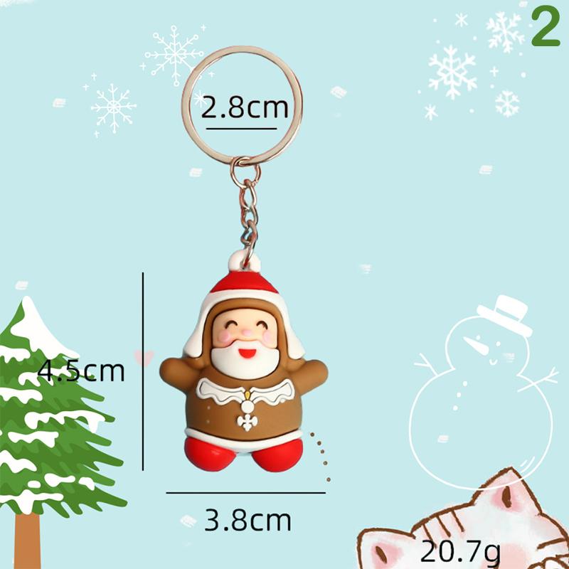 

Рождественский брелок, милый мягкий резиновый пряничный человечек, Рождественская елка, олень, снеговик, Санта-подвеска, брелок, рождественские украшения, подарки