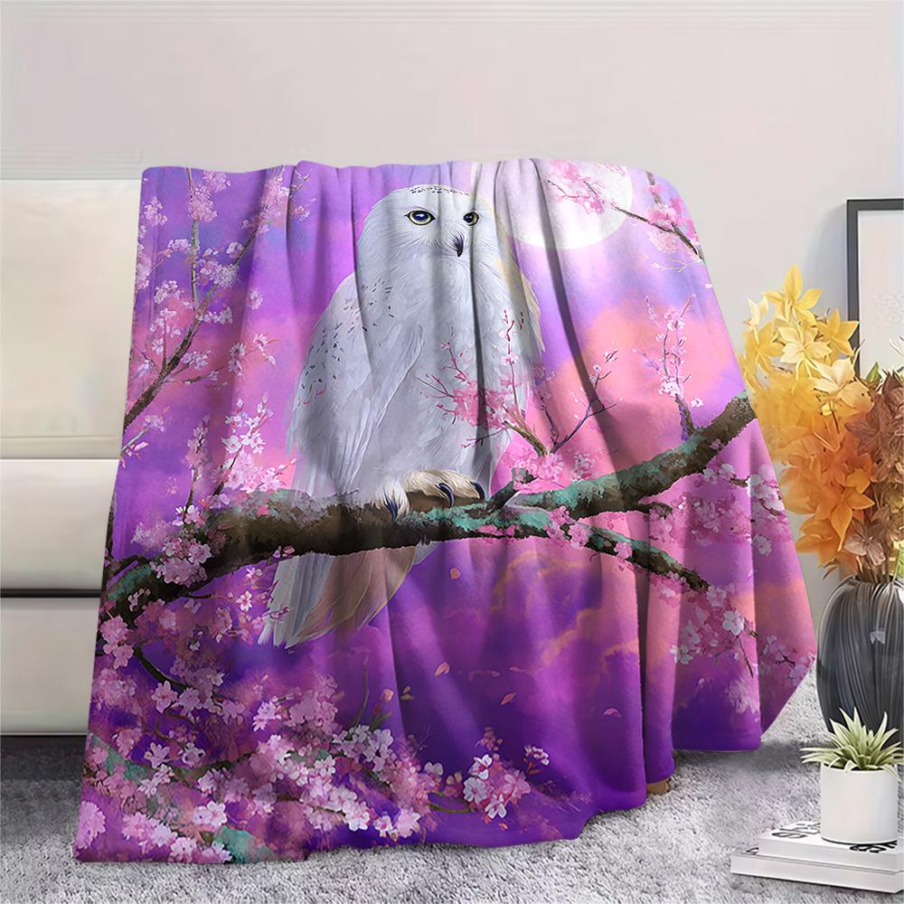 Flanelová deka s potiskem soviček, Vysoce kvalitní, Pohodlná pro všechna roční období, Domácí dekorace, Teplo a pohodlí, Perfektní jako vánoční dárky