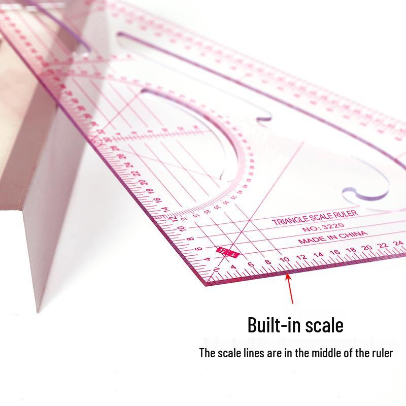 4-Piece Multifunctional Sewing Ruler Set for Clothing Pattern Making and Grading