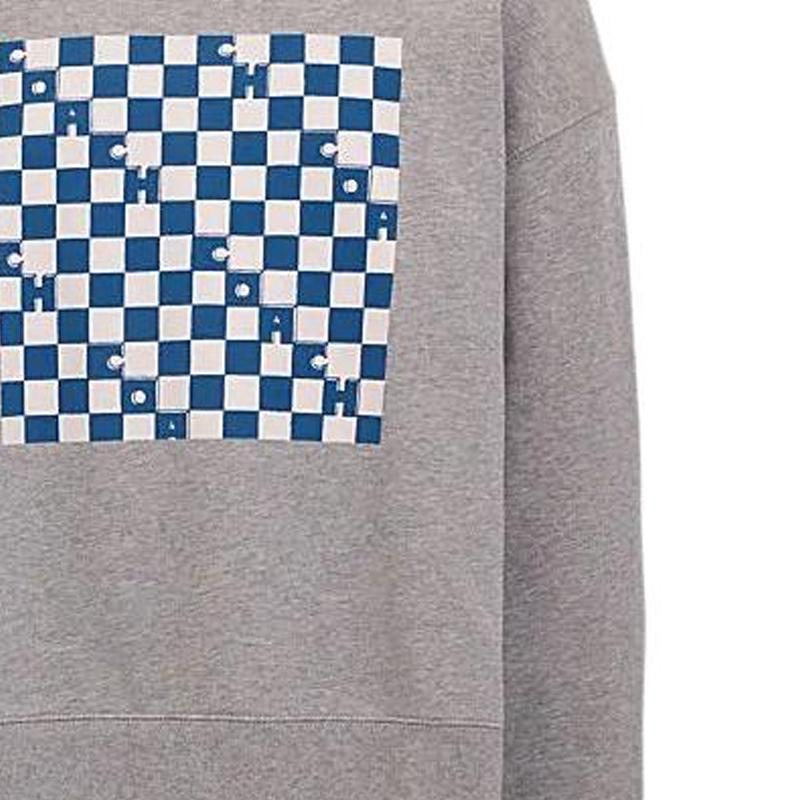 Coach Ss24 Checkered Crew Neck Pullover Long Sleeve Sweatshirt Men sweatshirt Light-Gray CO828-LEB