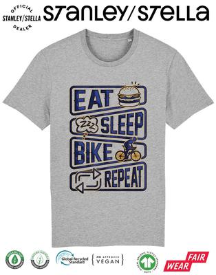 Herren Rad T-Shirt - Eat Sleep Bike Repeat - Radfahrer Fahrradbekleidung Geschenk Top