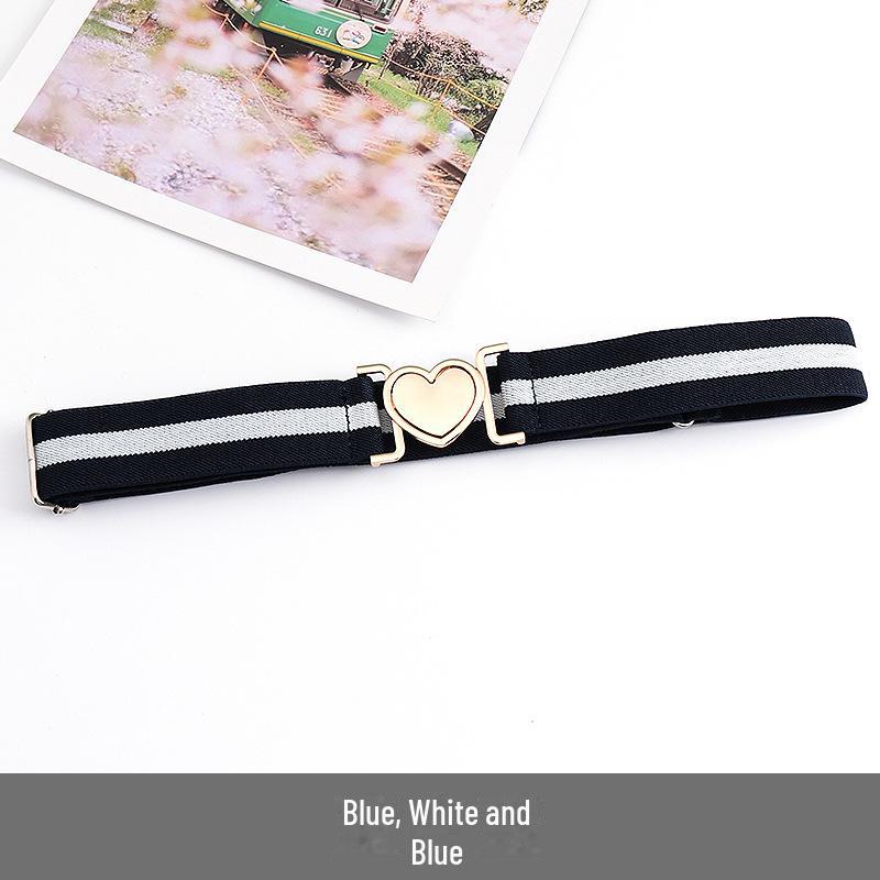 Unisex Adjustable Elastic Braided Canvas Belt with Alloy Buckle