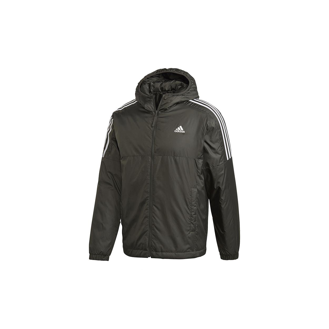 Мужские пуховики Adidas Оливково-коричневые с капюшоном Умеренные GH4602 XS