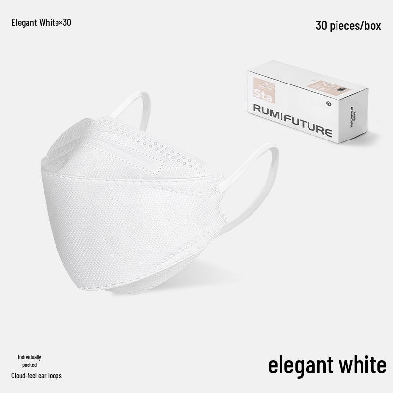 Korean Style Black Willow Leaf Disposable Adult Mask - Three-Layer Protection, Individually Packaged. 30 pieces/box