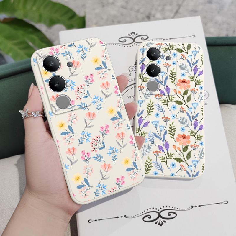 Brilliant Floral Phone Case For VIVO V50 V40 V30 V29 V29E V27 V27E V23 V23E V21 V20 Y20 Y12 Y21 Y22 Pro Silicone Cover