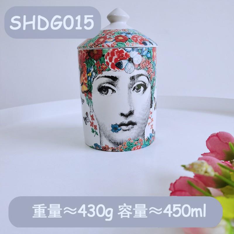 Vaso portaoggetti in ceramica con design sul viso, per gioielli, candele, decorazione da scrivania, contenitore in stile europeo