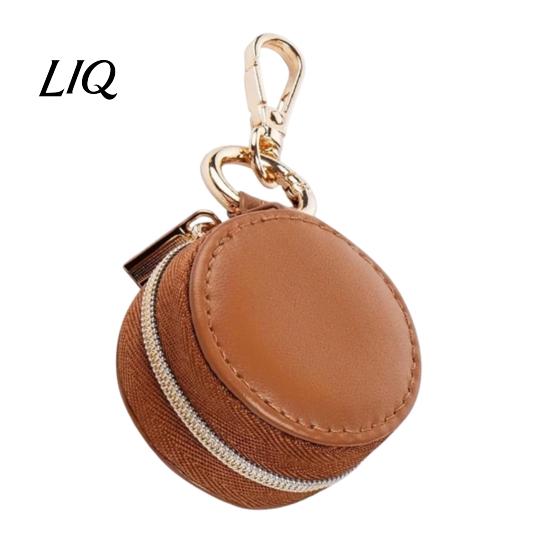 Small Storage for Earrings Portable Jewelry Box Keychain, PU Leather Travel Organizer Case, Soft Anti Scratch Protector Velvet Lining Secure