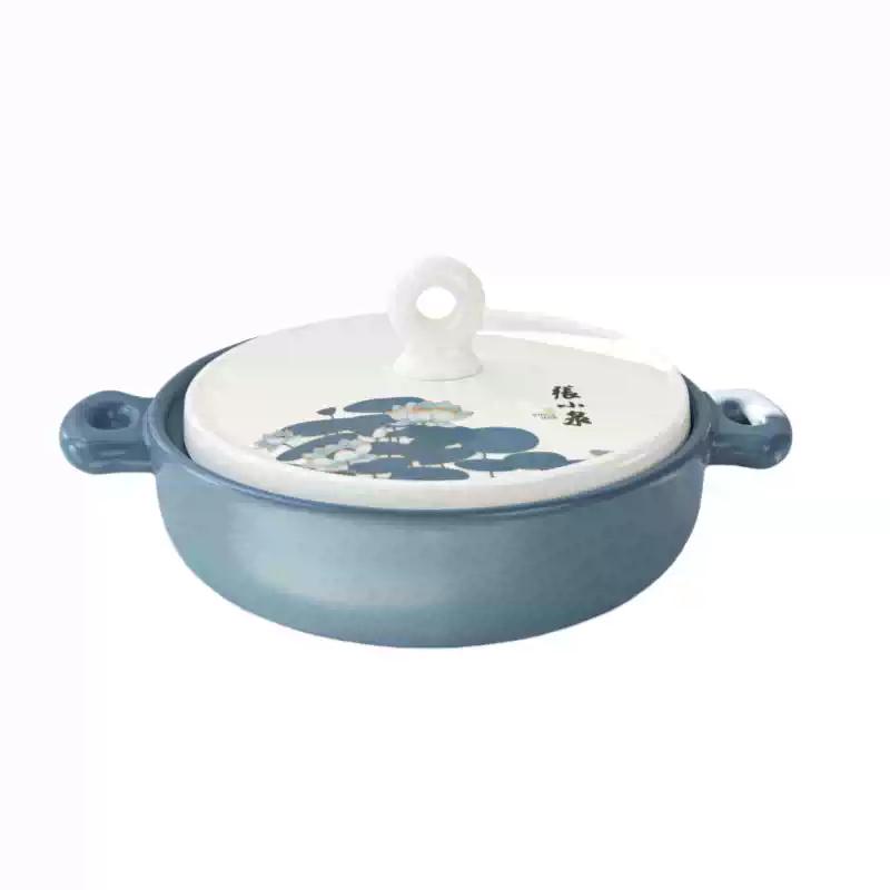 Zhang Xiaoquan Lotus Rhyme Ceramic Enamel Casserole