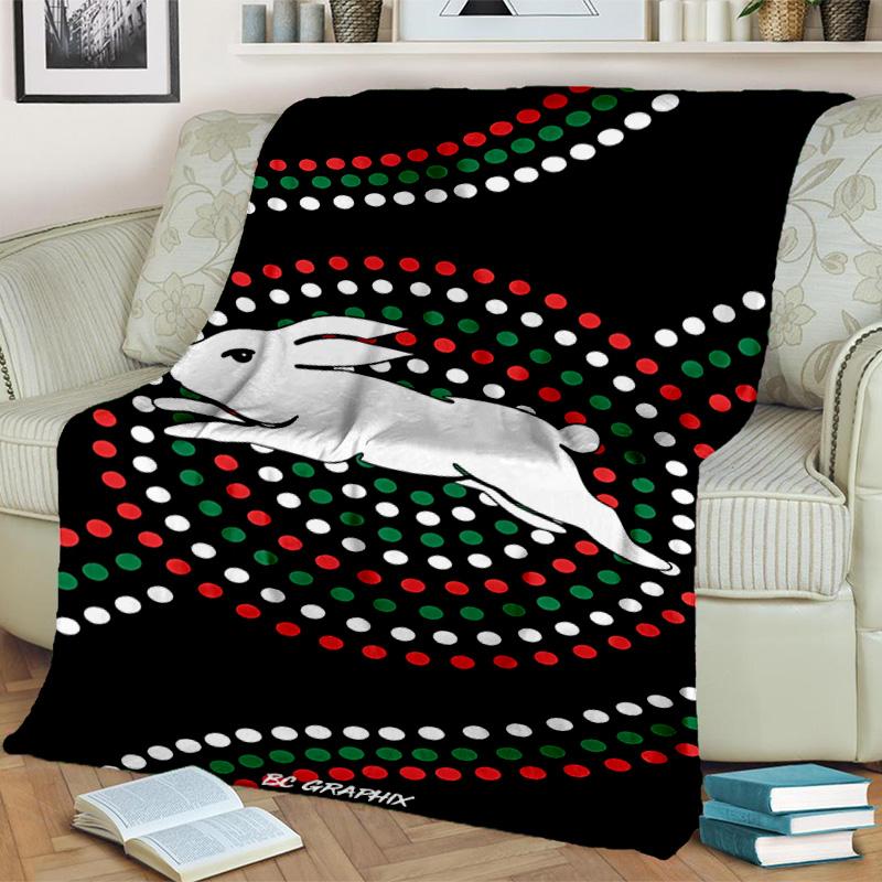 Nrl Rabbit Artwork Design Blanket Suitable for Sofas, Beds, Offices, And Camping - Perfect Gift for Halloween Christmas
