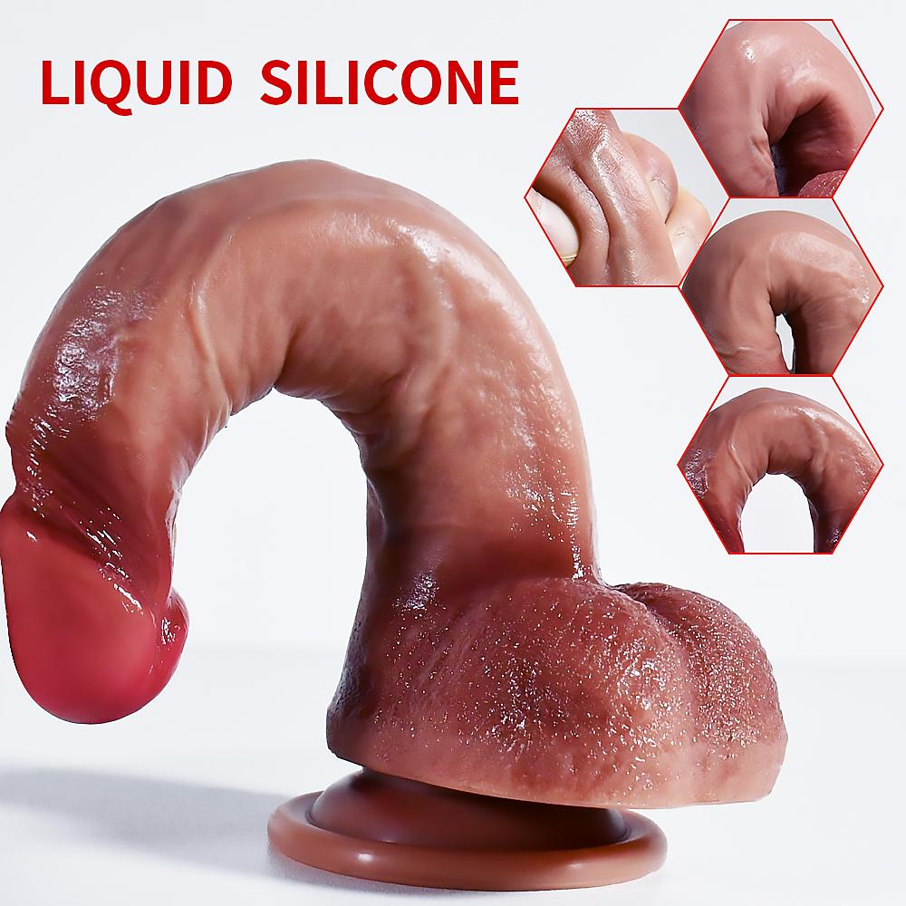 7.9Inch Liquid Silicone Dildo Simulation Phallus Orgasm Artifact Female Masturbator Adult Products