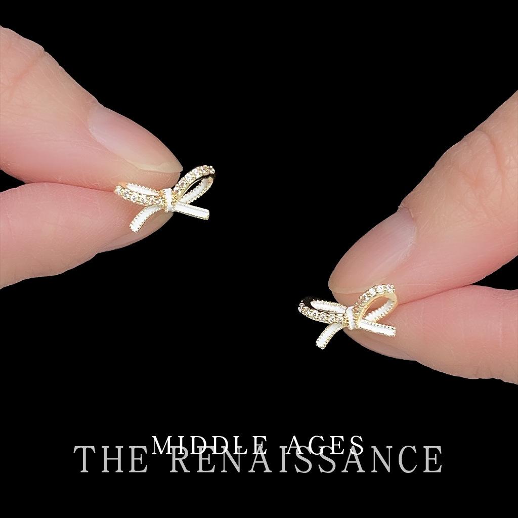 Легкие средневековые эмалированные серьги-гвоздики с цирконом в виде капли масла и лука, женские серьги в простом французском стиле для повседневной носки