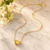 Heart Charm Necklace, Women Love Heart Necklace, Golden Heart Pendant Dainty Necklace for Daily Wear Work Party