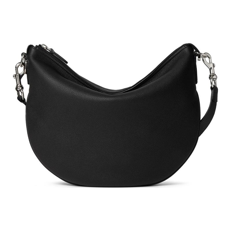 Gucci Body Removable and adjustable shoulder strap with zipper closure, grained soft leather, shoulder crossbody bag, small size, men's black