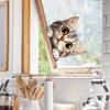 Kreslená vykukující kočka Balkonové sklo Domácí pozadí Zkrášlení Samolepka na okno
