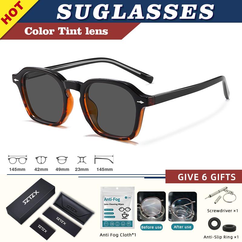 

SZTZX Мужские многоугольные модные очки для миопии, овальные ретро очки для вождения, пляжные солнцезащитные очки, женские премиальные уличные рецептурные очки 0 Frame