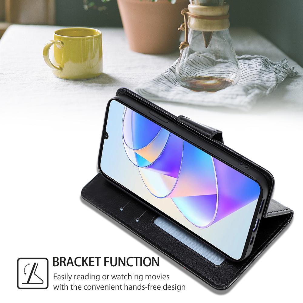 For Honor X7a 5G Shockproof Leather Wallet Phone Case Folding Stand Cover