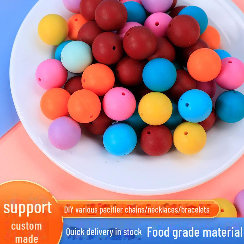 

Silicone Pacifier Chain with 15mm Candy Color Round Beads for DIY