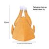 Thanksgiving Turkey Hat - Cartoon Chicken Leg Headband, Gold Velvet Costume for Party or Carnival.