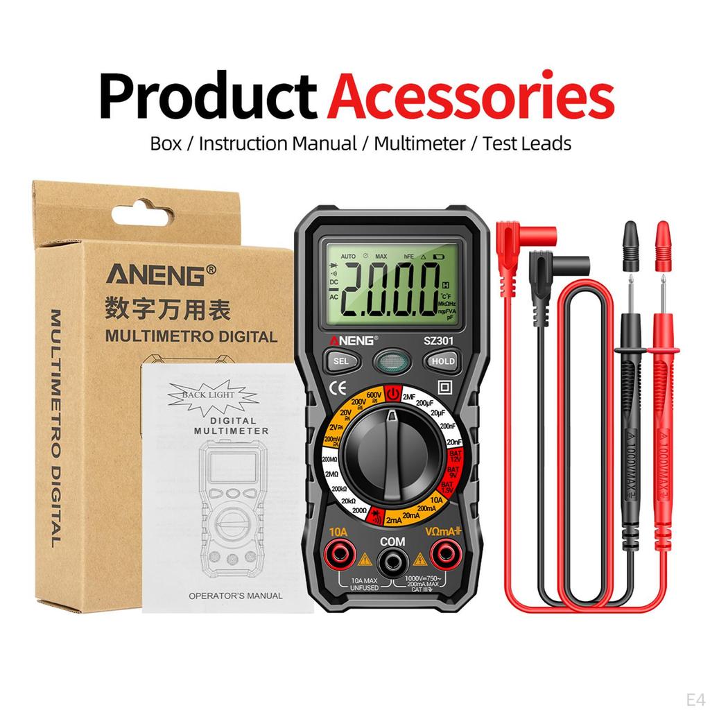 Test Meter Voltmeter High Precision Digital Display Multifunctional for Electrician Repairs
