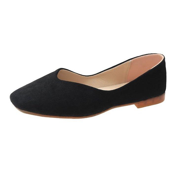 Pantofi Doudou pentru femei primăvara 2025 noi cu gură joasă, vârf pătrat, pantofi simpli cu talpă moale, versatili, pantofi de damă negri, balerini pentru condus la serviciu