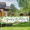 Jungle Animal Happy Birthday Table Runner Banner Jungle Safari Birthday Party Decorations Baby Shower Wild One Party Supplies