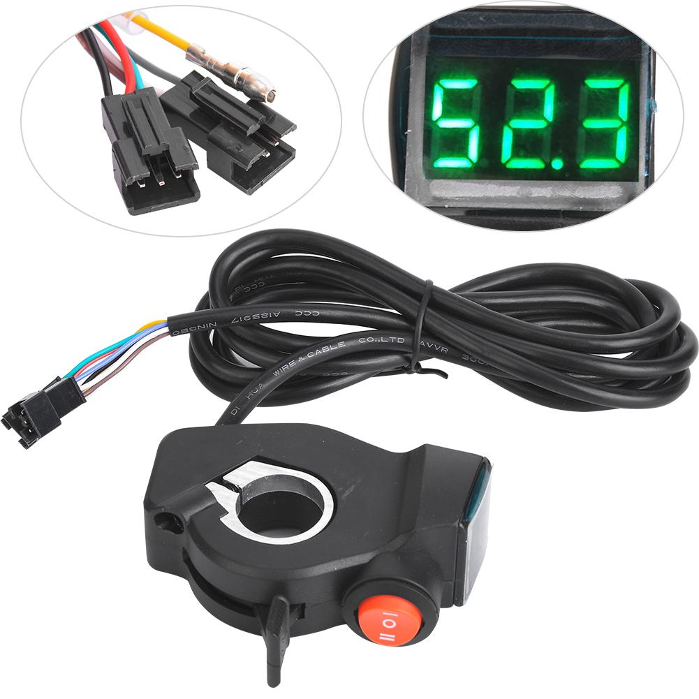 E Bike Thumb Throttle LCD Display Digital Battery Voltage Power Switch for Electric Vehicle