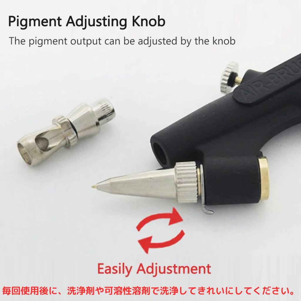 geneX Paint Airbrush, Double Action, 0.8mm Diameter, Adjustable Airflow, Auto Switch, Compressor, Compact and Lightweight