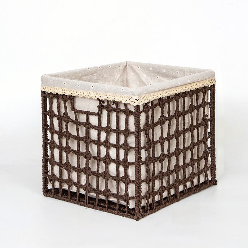 Foldable Large Capacity Imitation Wicker Rattan Storage Basket & Toy Organizer