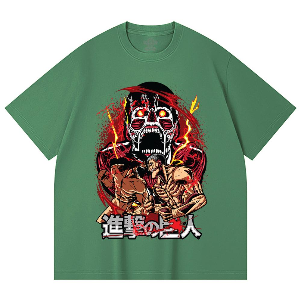 230 Gsm 100% Cotton Attack on Titan V8 Print Unisex Heavy Cotton T Shirt