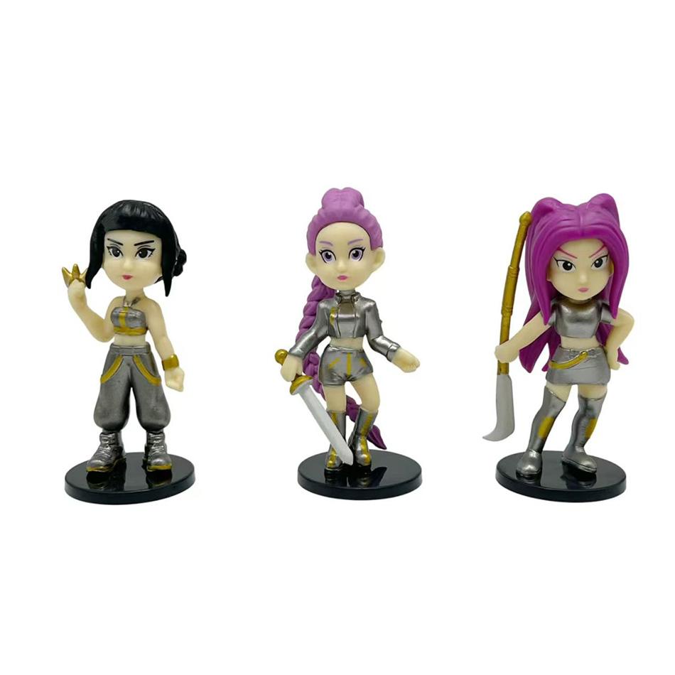 6 Stück/Set Kpop Dämonenjäger Actionfigur Spielzeug Derpys Tiger Rumi Mira Zoey Sussy Figur Puppe für Fans Geschenk