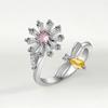 Creative Daisy Bee Rotating Open Ring Women Stress Relief Adjustable Finger Ring
