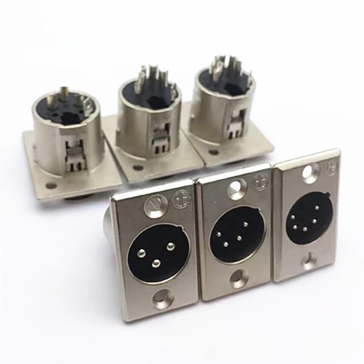 3-Core, 4-Core, 5-Core XLR Metal Panel Mount Socket: Male & Female Audio Connectors