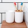 Bathroom Set: Mug, Toilet Brush, Waste Bin, Soap Dispenser, Stand