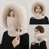 Women's Hat Scarf Mask  Integrated Thickened Cold and Warmth  Lei Feng Hat Women's New Style Fashionable