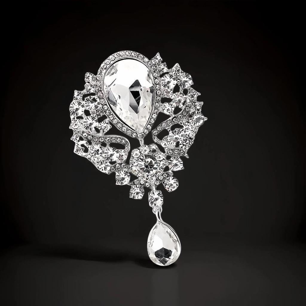 Broche Strass Cristal Haut de Gamme - Épinglette Pendentif de Mode Polyvalente pour Femmes