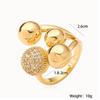 2025 New Fashion Silver/Gold Color High Polish Copper Zircon Jewelry Unique Design Geometric Ball Shape Rings For Women
