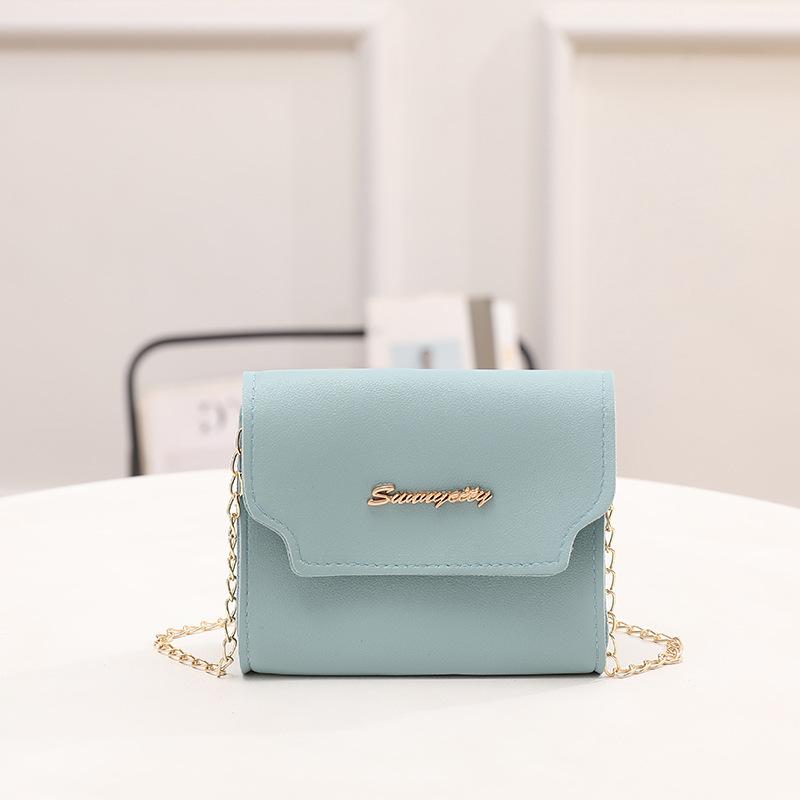 Women's bag new fashionable simple solid color chain shoulder small square bag small fresh messenger bag