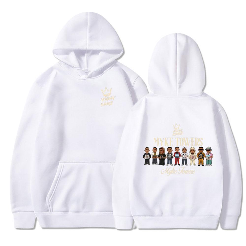 Rapper Myke Towers Album Cover Hoodies Men Women Fashion Hip Hop Oversized Streetwears Loose Couple Style Aesthetic Sweatshirts