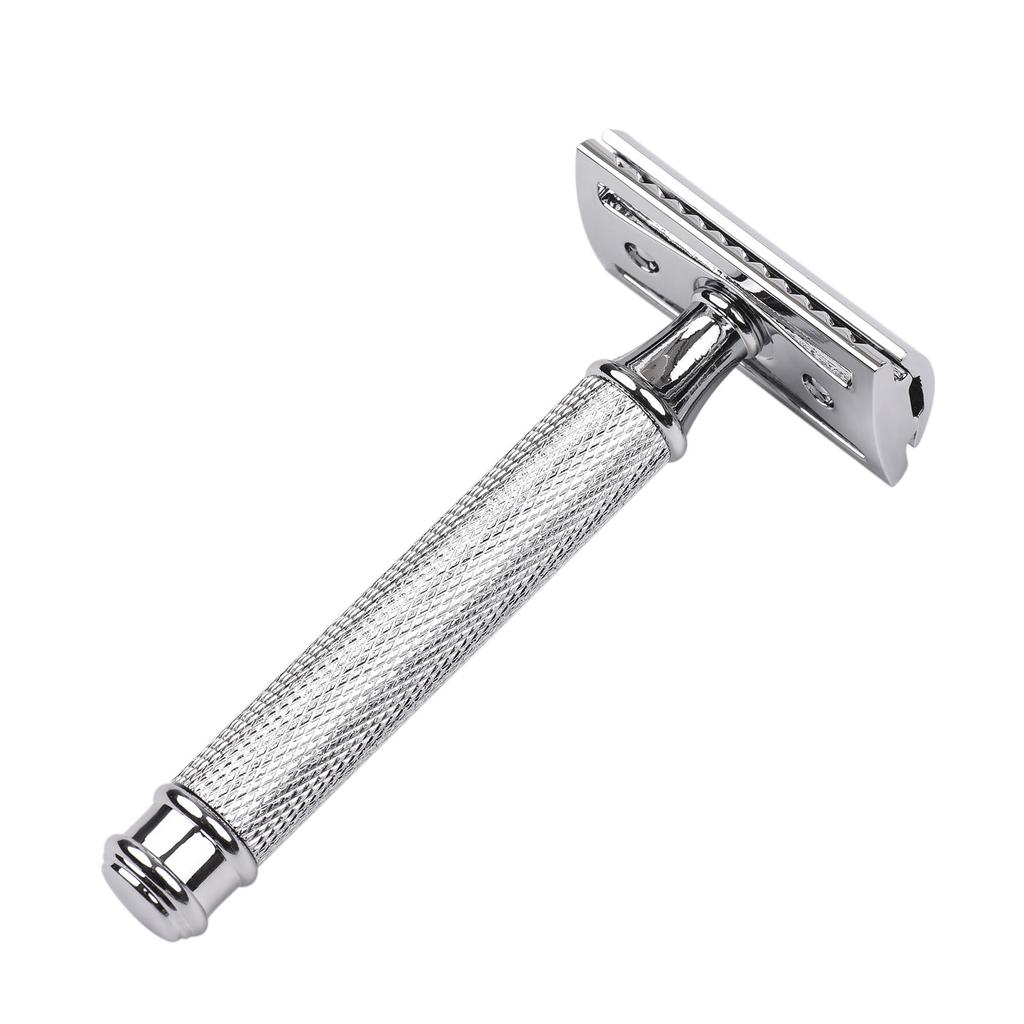 Double , Stainless Steel Manual Shaving with Rotatable Design for Men, Detachable Blades, Lightweight and Portable for Salon or Use