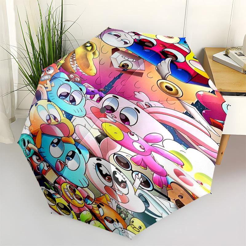 

Cartoon Characters Themed Automatic Opening and Closing Umbrella, Compact Travel Umbrella, Lightweight and Portable, Suitable for Beach Comm