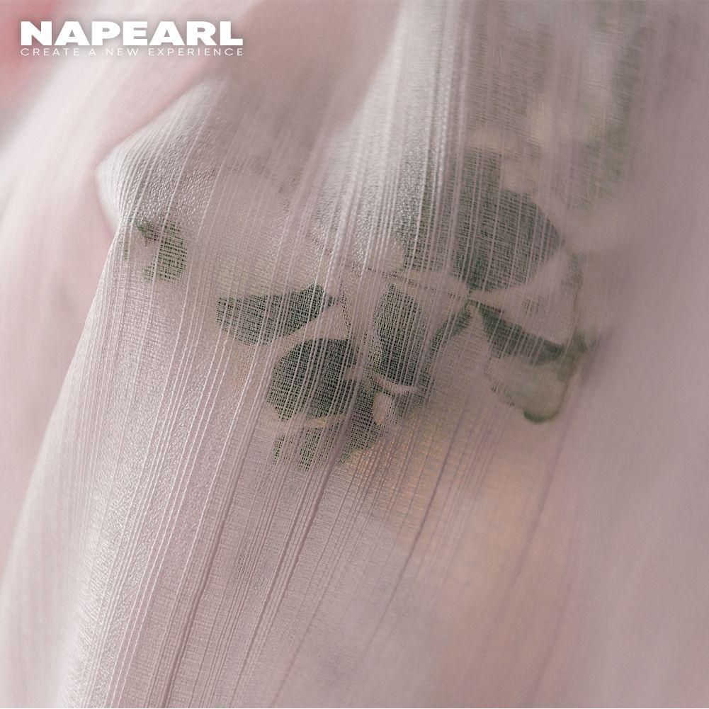 1PC NAPEARL Elegant Solid Color Soft Sheer Tulle Curtain Modern Textured Window Screening for Living Room Bedroom Home Decor