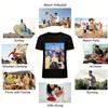 Korean Style Ancient Girl Group Print T-Shirt, Loose Top With Fantasy Cat Element, Trendy Cool Wear Item Pure cotton T-shirt