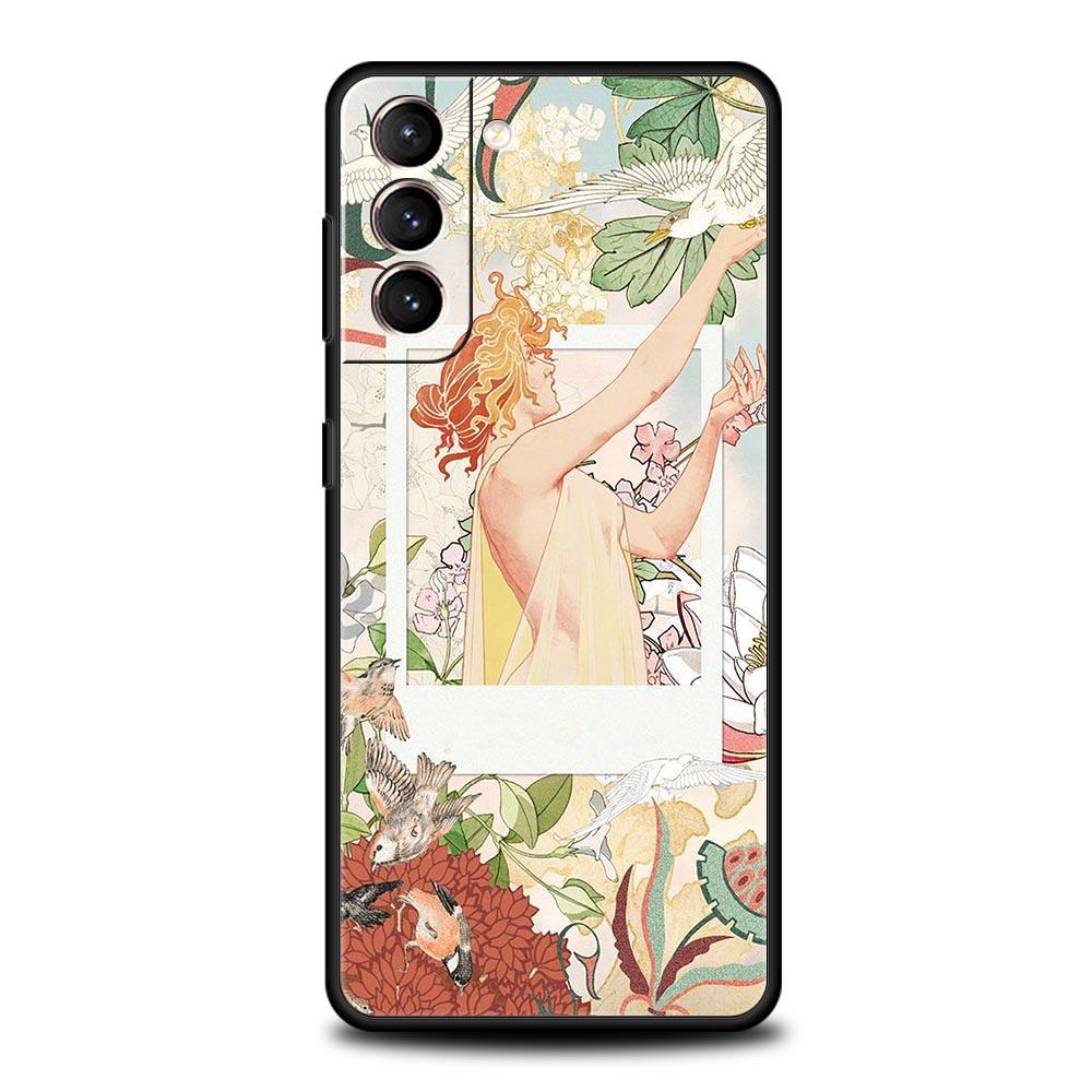 

aesthetic collage Venus Soft Phone Case For Samsung Galaxy S25 Edge S24 Plus S23 FE S22 S21 S20 Ultra 5G S10 Black Protect Cover Samsung S24Ultra