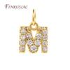 18K Gold Plated Copper A-Z Alphabet Charms For DIY Women's Necklace Jewelry Making Supplies,Fashion Inlay Zircon Letter Pendants