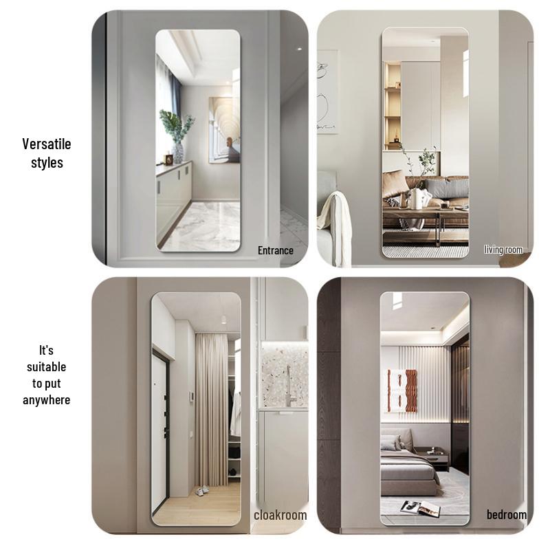 Frameless Wall-Mounted Dressing Mirror for Home or Dorm