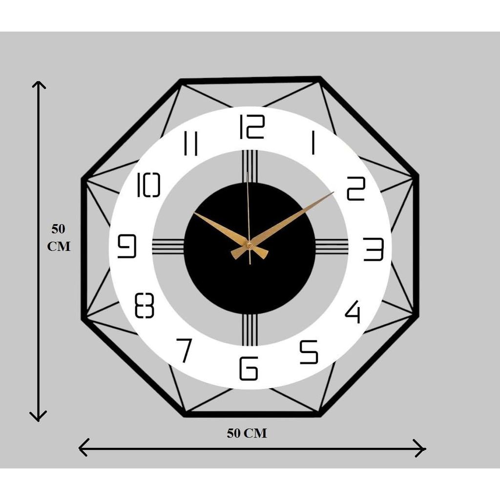 Morden Metal & Wooden Wall Clock for Living Room Bedroom Office Kitchen Stylish Wall Clock for Home and Hall Designer Big Size Modern