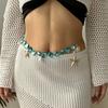 Multilayer Rice Beaded Shell Starfish Pendant Waist Chain for Women Boho Summer Beach Vacation Belly Chain Summer Body Jewelry