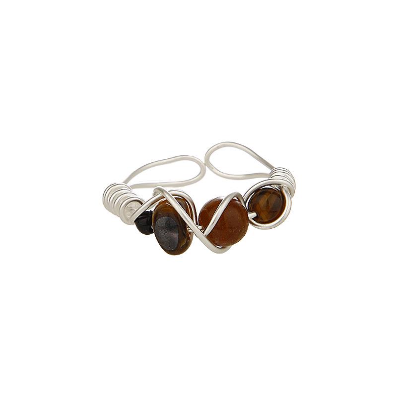 Korean Natural Stone Bead Open Ring – Stylish Dopamine Accessory for Women